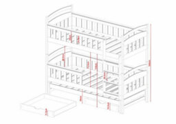 Arte White Harriet Bunk Bed With Trundle - Elegant & Practical (H1640mm W1980mm D980mm) - thumbnail 4