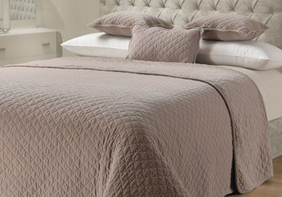 Sweet Dreams Elegant Bedding Quilted Stitch Cotton Linen Blend Throw With Velvet Touch For Sofa, Bed - Machine Washable, Breathable - Cream