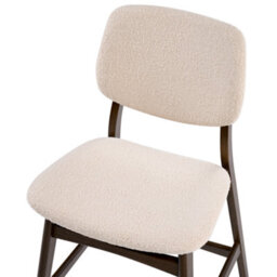 Wyld And Coco Set Of 2 Brown Rubberwood Bar Chairs With Beige Boucle Seats, W53 X D62 X H98Cm - thumbnail 7