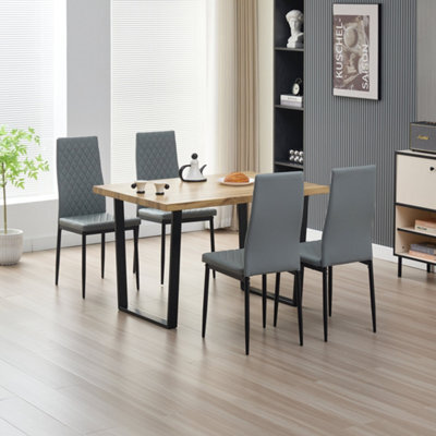 Outdoor Living (NW) Ltd Colorado Dining Table With 4 Grey  Emily Leather Chairs - image 1
