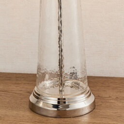 Luminosa Lighting Luminosa Winslet 1 Light Table Light Clear Hammered Glass & Teal Velvet, E27 - thumbnail 4