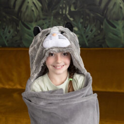 Noxxiez Kids Animal Hooded Blanket - Cat - thumbnail 2