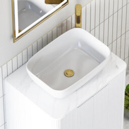 Royal Bathrooms Avenza 700mm Matt White Floor Standing Countertop Bathroom Vanity Unit 2 Drawer With Elva Basin - thumbnail 7