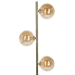 Beliani Floor Lamp Gold Steel, 3 Round Smoked Glass Shades, Modern Glam Living Room Lighting - thumbnail 5
