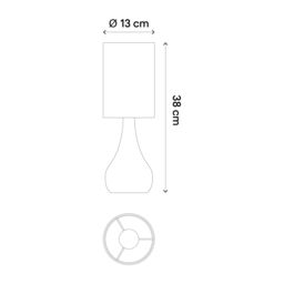 GoodHome Tertrez Classic Teardrop Satin White Table Light - thumbnail 7