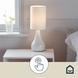 GoodHome Tertrez Classic Teardrop Satin White Table Light - thumbnail 9