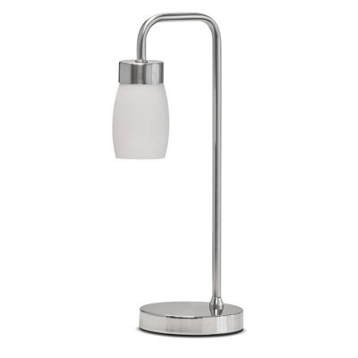 Lighting Supermarket Arch Satin Silver Vintage Industrial Table Lamp With Marino Glass Shade - image 1