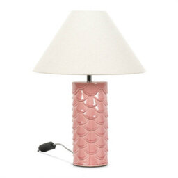 Valuelights Athena Ceramic Coral Mermaid Shell Scallop Bedside Table Lamp With Tapered Lampshade