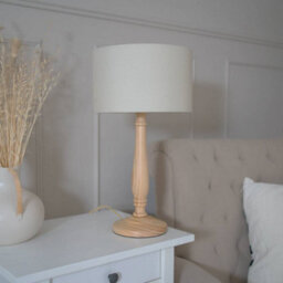 Valuelights Victoria Traditional Light Wood Candlestick Table Lamp With Cream Shade - thumbnail 5