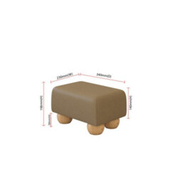 Truffle Light Brown Natural Wood Bun Feet Faux Leather Small Footstool  Handmade Uk By Footstools Direct - thumbnail 2