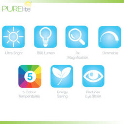 Purelite Apollo 3-In-1 Led Magnifying Floor Table And Clamp Lamp 3X 12.7Cm Lens - thumbnail 7