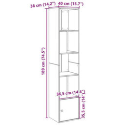 Berkfield Bookcase Concrete Grey 40X36X189 Cm Engineered Wood - thumbnail 9