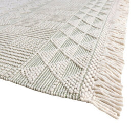 Ivory Geometric Kilim Luxurious Modern Easy To Clean Rug For Dining Room Bed Room And Living Room-160Cm X 220Cm - thumbnail 5