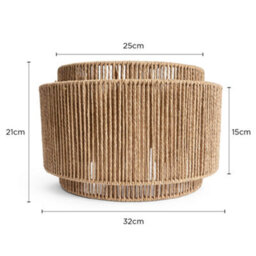 Double Layer Boho Rustic Pendant Lampshade 32Cm, Handwoven Wicker Ceiling Light Shade - thumbnail 3