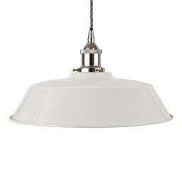 Pale Grey Chancery Painted Dome Pendant Light With Nickel Lamp Holder And Grey Twisted Cable - Se Home - thumbnail 1