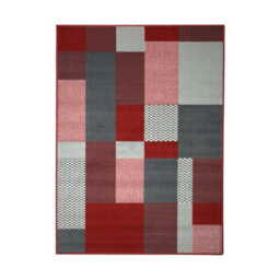 Melrose Colorama Montreal Red Square Design Medium Indoor Area Rug 120/170Cm - thumbnail 4