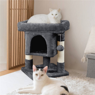 Yaheetech Dark Grey 59Cm 2-Level Cat Tree Tower With Wide Perch - image 1
