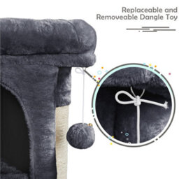 Yaheetech Dark Grey 59Cm 2-Level Cat Tree Tower With Wide Perch - thumbnail 9
