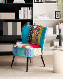 Beliani  Armchair Voss Fabric Blue - thumbnail 2