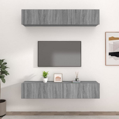 Walplus Tv Cabinets 4 Pcs Grey Sonoma 80X30X30 Cm Engineered Wood - image 1