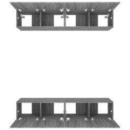 Walplus Tv Cabinets 4 Pcs Grey Sonoma 80X30X30 Cm Engineered Wood - thumbnail 6