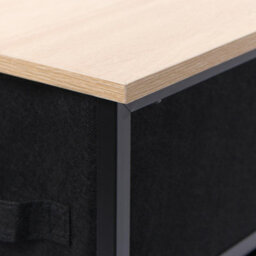 OHS Narrow 4 Drawer Storage Cabinet Bedside Table Clothes Home Organiser, Black - thumbnail 7