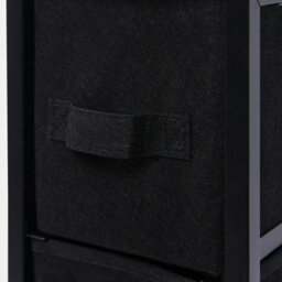 OHS Narrow 4 Drawer Storage Cabinet Bedside Table Clothes Home Organiser, Black - thumbnail 8