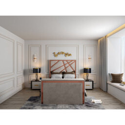 Morgan Upholstered Soft Velvet  Pebble Tv Bed Frame - thumbnail 2