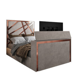 Morgan Upholstered Soft Velvet  Pebble Tv Bed Frame - thumbnail 4