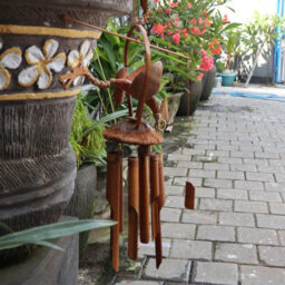 Bamboo Windchime Natural Finish Coconut Dragon