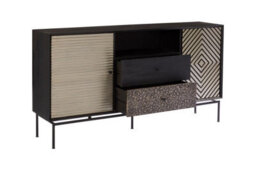 Buttercup Farm Boho 2 Door 2 Drawer Sideboard - Metal/wood - L35 X W160 X H85 Cm - Black - thumbnail 5
