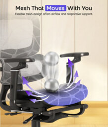 Ergonomic Mesh Office Chair With Headrest, 6D Armrests, Lumbar Support, Adjustable Height, Reclining High Back Swivel Desk Chair - thumbnail 6