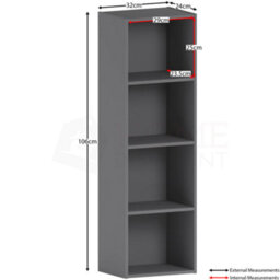 Lassic Vida Designs Oxford Grey 4 Tier Cube Bookcase Freestanding Shelving Unit (H)1060mm (W)320mm (D)240mm - thumbnail 2