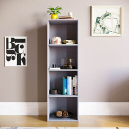 Lassic Vida Designs Oxford Grey 4 Tier Cube Bookcase Freestanding Shelving Unit (H)1060mm (W)320mm (D)240mm - thumbnail 5