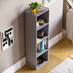 Lassic Vida Designs Oxford Grey 4 Tier Cube Bookcase Freestanding Shelving Unit (H)1060mm (W)320mm (D)240mm - thumbnail 6