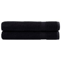 Berkfield Premium Towels Solund 2 Pcs Black 100X200 Cm 600 Gsm