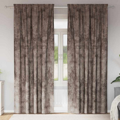 Berkfield Curtain With Curtains 2 Pcs Cappuccino 245 X 140 Cm Velvet - image 1