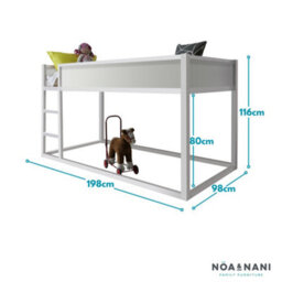 Nöa & Nani Noa & Nani Midsleeper Cabin Bed Reversible With Straight Ladder In Classic White Lykke - thumbnail 6