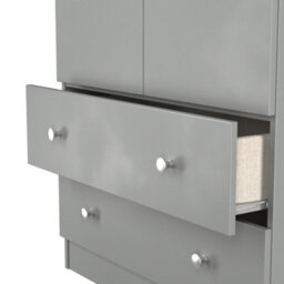 Portland Tall 2 Drawer Wardrobe In Uniform Grey & Dusk Grey (Ready Assembled) - thumbnail 6