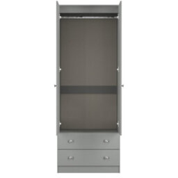 Portland Tall 2 Drawer Wardrobe In Uniform Grey & Dusk Grey (Ready Assembled) - thumbnail 7