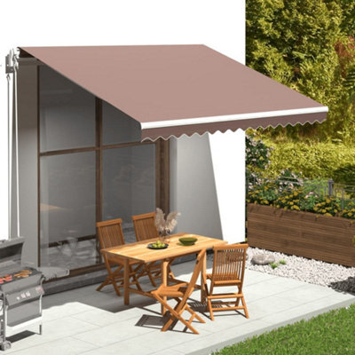 Walplus Replacement Fabric For Awning Garden Sun Shade Canopy Gazebo For Back Door, Porch, Patio Brown 4X3.5 M - image 1