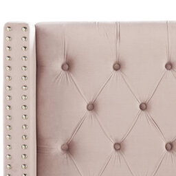Beliani Bed Velvet Lubbon 160 X 200 Cm (Eu King Size) Pastel Pink - thumbnail 9