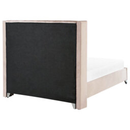 Beliani Bed Velvet Lubbon 160 X 200 Cm (Eu King Size) Pastel Pink - thumbnail 5