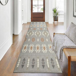 Ameha Geometric Printed Living Room Rugs Non Slip Hallway Extra Large Runner Rug Kitchen Floor Mats Nova, 80 X 300 Cm - thumbnail 2