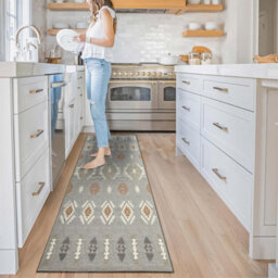 Ameha Geometric Printed Living Room Rugs Non Slip Hallway Extra Large Runner Rug Kitchen Floor Mats Nova, 80 X 300 Cm - thumbnail 4