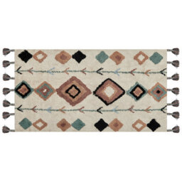 Beliani Rug Eskisehir Beige 80 X 150 Cm Cotton - thumbnail 1