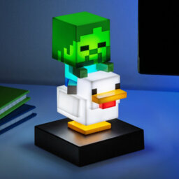 Minecraft Chicken Jockey Icon Light, 12Cm Led Figure Lamp, Battery Powered Gaming Bedroom Decor Gift, Paladone - thumbnail 1