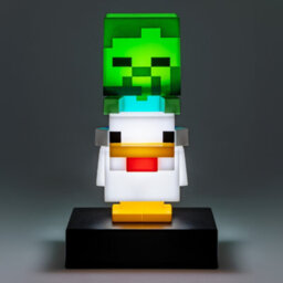 Minecraft Chicken Jockey Icon Light, 12Cm Led Figure Lamp, Battery Powered Gaming Bedroom Decor Gift, Paladone - thumbnail 3
