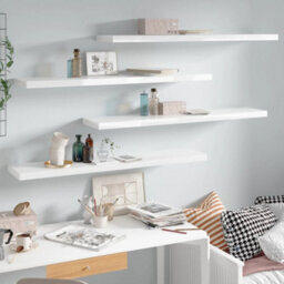 Berkfield Floating Wall Shelves 4 Pcs High Gloss White 120X23.5X3.8 Cm Mdf