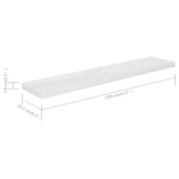Berkfield Floating Wall Shelves 4 Pcs High Gloss White 120X23.5X3.8 Cm Mdf - thumbnail 8